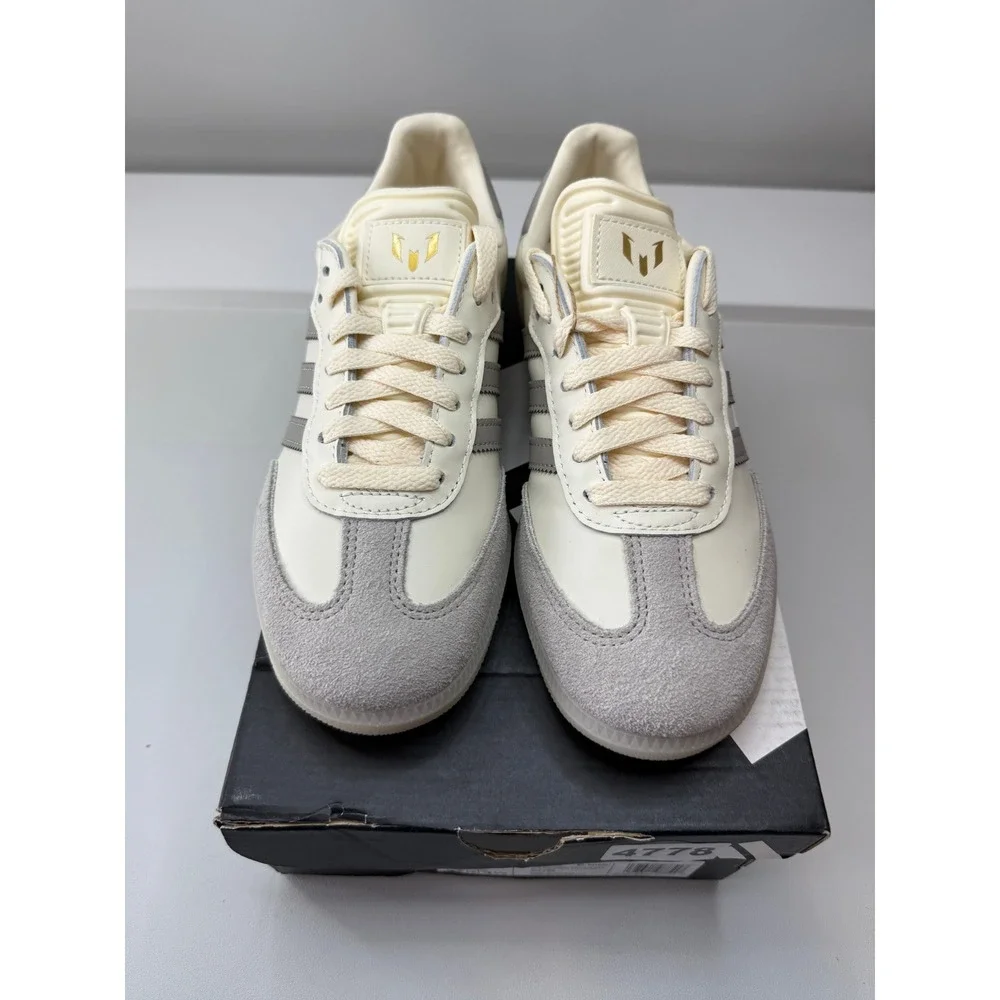Adidas Samba‎ Messi Inter Miami CF White Brown Gold JQ0266 Youth 5 W 6.5 NWB